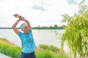 Woman stretching 