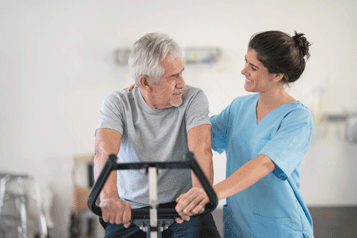 Cardiopulmonary rehabilitation doctor and patient