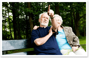 Man and woman on a bench