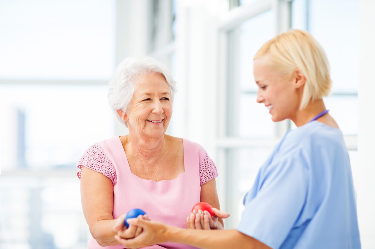 Occupational therapy doctor and patient